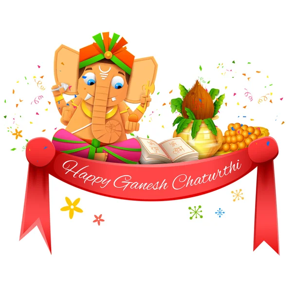 Ευτυχισμένος Ganesh Chaturthi — Διανυσματικό Αρχείο