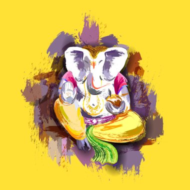 Lord Ganesha in paint style clipart