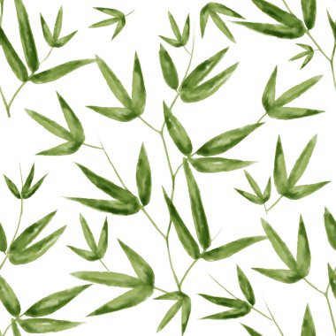 Suluboya çiçek yaprak Seamless Modeli