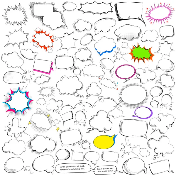 Comic style chat and speech bubble jumbo collection — Stock Vector