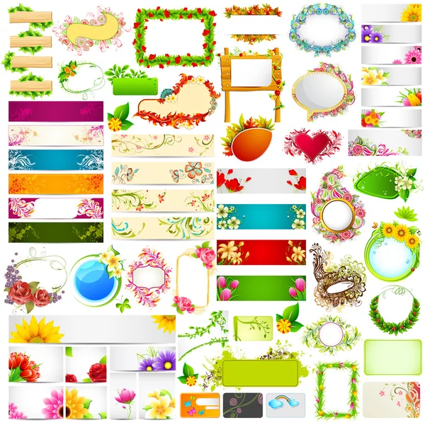 Kleurrijke bloemen banner jumbo collectie — Stockvector