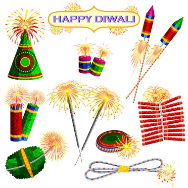 Colorful firecracker for Diwali holiday fun clipart