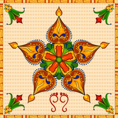 Diya ile mutlu Diwali arka plan
