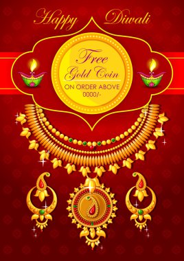 Diya ile mutlu Diwali takı promosyon arka plan