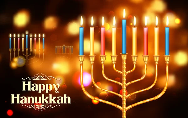 Feliz Hanukkah, fundo feriado judaico — Vetor de Stock