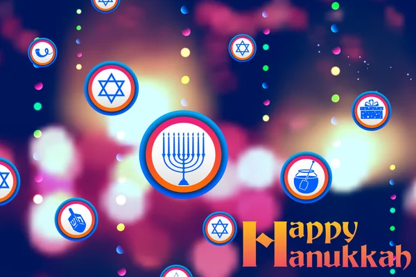 Feliz Hanukkah, fundo feriado judaico — Vetor de Stock
