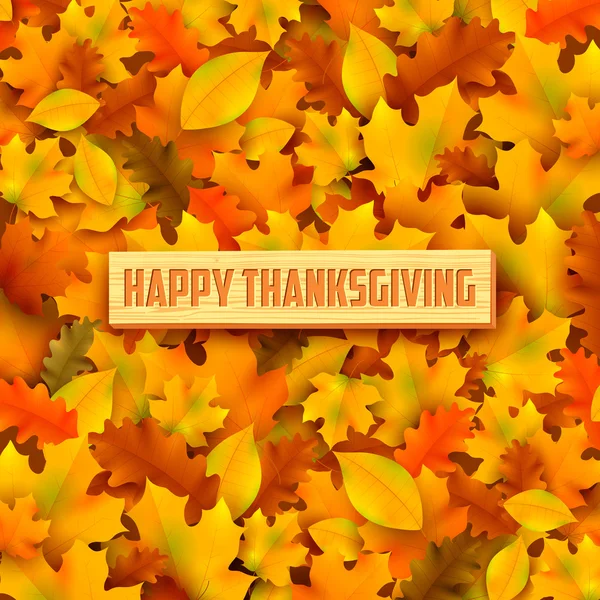 Happy Thanksgiving achtergrond met esdoorn bladeren — Stockvector