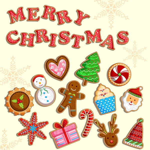 Christmas holiday cookies — Stock Vector