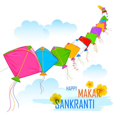 Renkli uçurtma ile Makar Sankranti duvar kağıdı