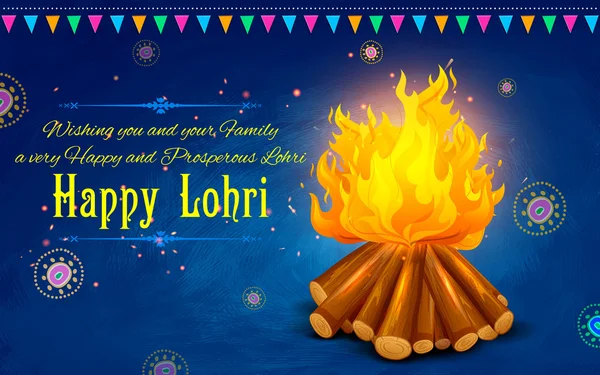 Happy Lohri background — Stock Vector