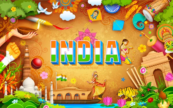 Incredible India background — Stock Vector