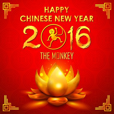Mutlu Çin yeni yıl 2016 maymun