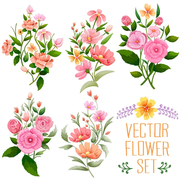 Watercolor Vintage bunch of flower — Stock Vector