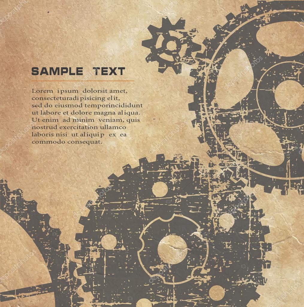 Alte Technische Zeichnung Von Zahnradern Auf Papier Im Grunge Stil Vektorgrafik Lizenzfreie Grafiken C Matc 100853616 Depositphotos