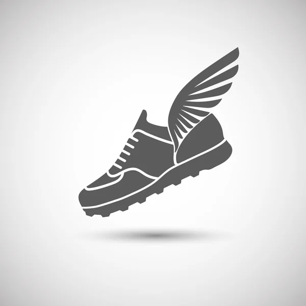 Sports shoes with wings icon — Stock Vector