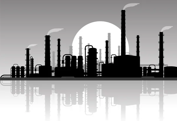 Industriële avond landschap — Stockvector