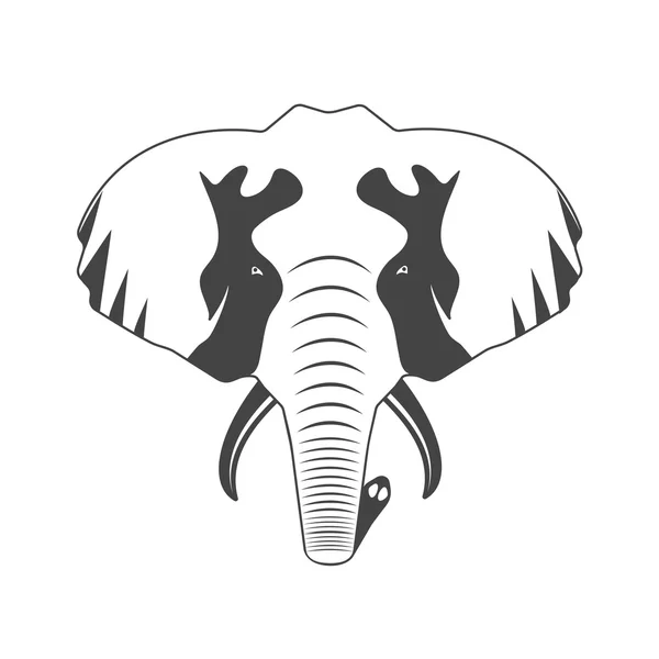 Icono es una cabeza de elefante — Vector de stock