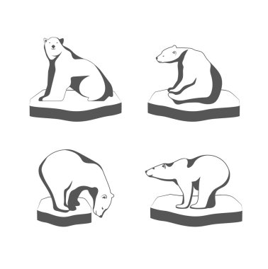 Bir kutup ayısı buz üzerinde Arctic sembolü oturur..