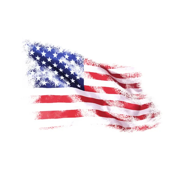 美国国旗在白色背景上的 grunge 风格 — 图库矢量图片