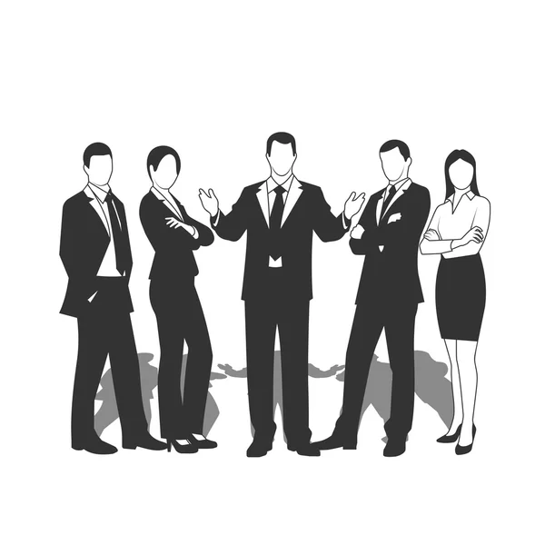 Silhouettes business people — Stock Vector