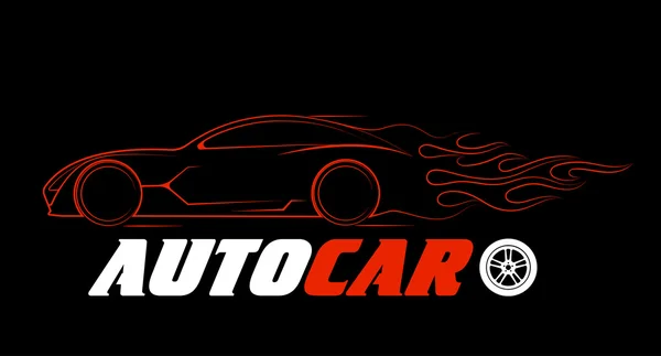 Dinamik araba logosu otomotiv konular silüeti — Stok Vektör