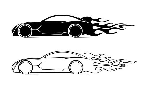 Dynamic silhouette of the car, icon automotive topics — Stock Vector