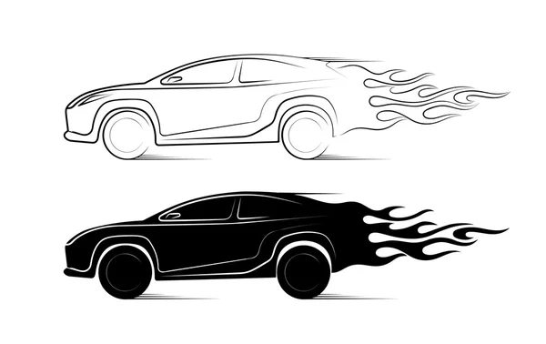 Dynamische silhouet van de auto, pictogram automotive onderwerpen — Stockvector
