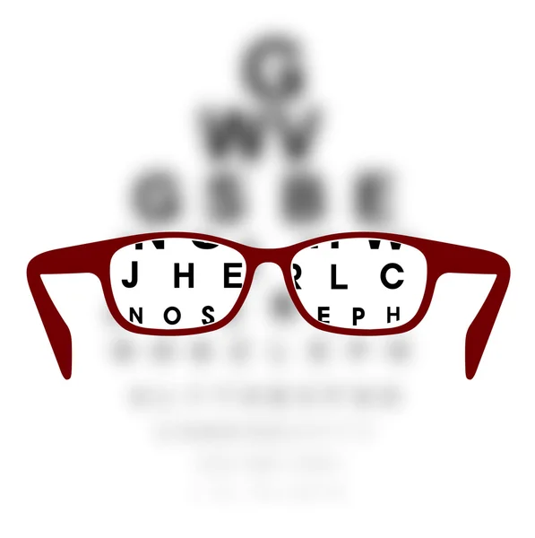 Optometrie medizinische Hintergrundbrille mit verschwommenem Hintergrund — Stockvektor