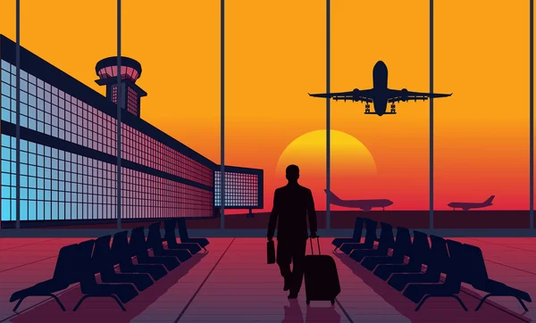 Personas en el aeropuerto — Archivo Imágenes Vectoriales