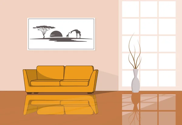 Interior de la habitación moderna — Vector de stock