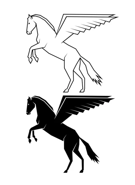 在白色背景上的飞马座神话马 — 图库矢量图片