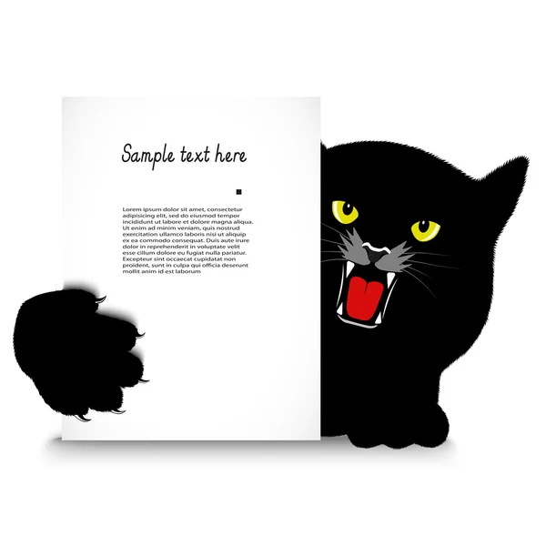 Zły kot posiada sztandar — Wektor stockowy