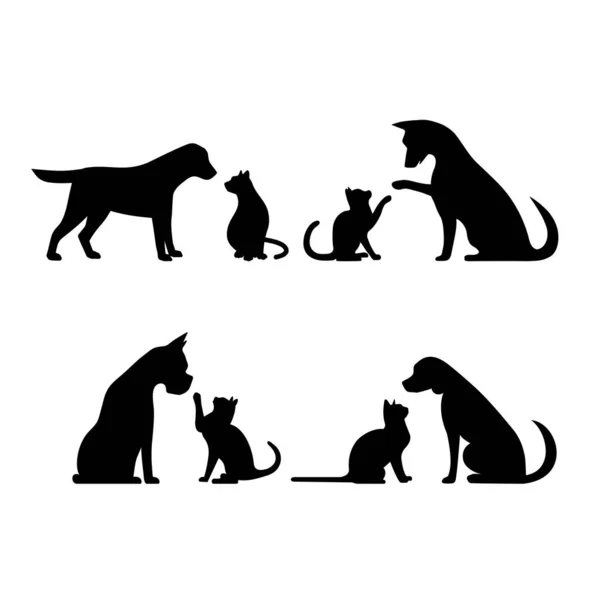 Set Dog Cat Vector Illustration — Stock Vector