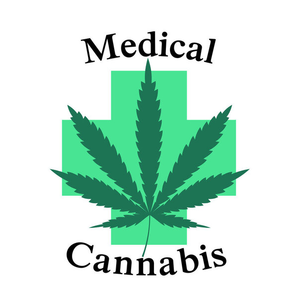 Медицинская векторная иллюстрация иконок конопли