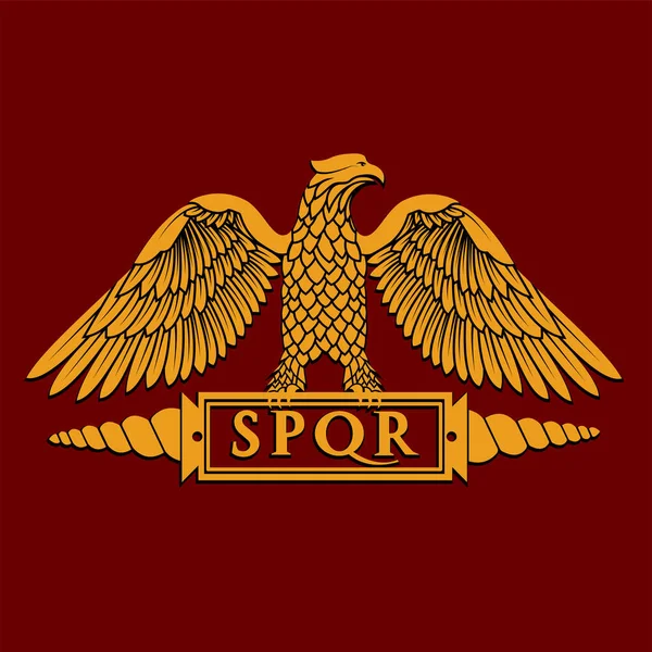 Símbolo Dorado Ilustración Del Vector Águila Romana — Vector de stock