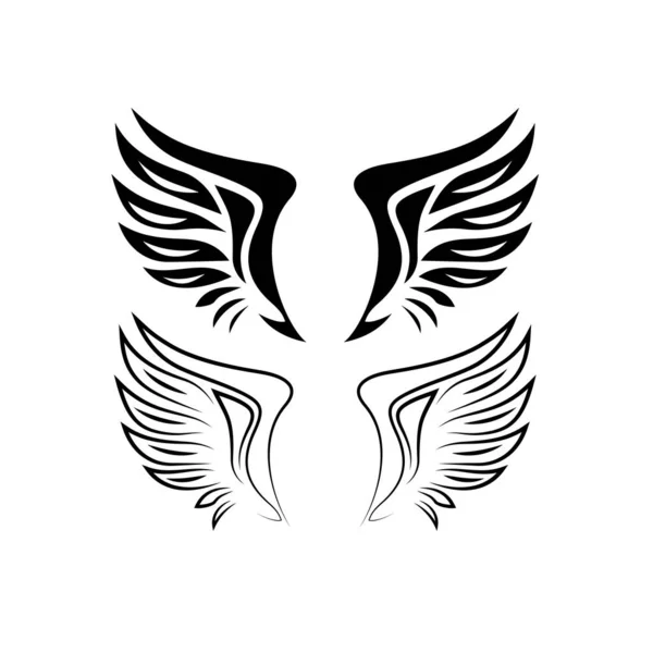 Bird Wings Set Vector Illustration — Stock Vector