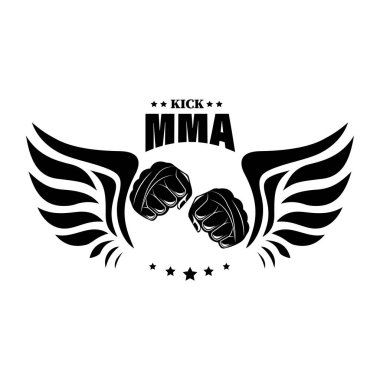 Kuş kanatları illüstrasyonu arasında dövüş sanatının simgesi.