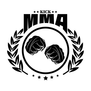 Defne çelengi çizimleri arasında dövüş sanatının simge yumruk sembolü