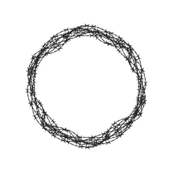 Barbed Wire Wreath Vector Icon — ストックベクタ