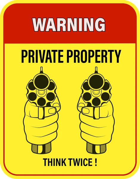 Warning Sign Violation Boundaries Private Property — Stock Vector