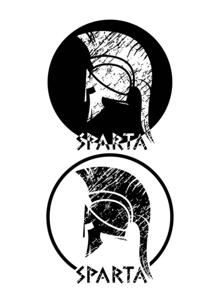 Spartan Κράνος Vintage Σύμβολο Στυλ Grunge — Διανυσματικό Αρχείο
