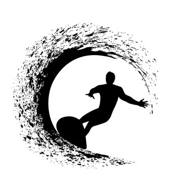 ocean Wave grunge tarzı içinde gezinen silüeti