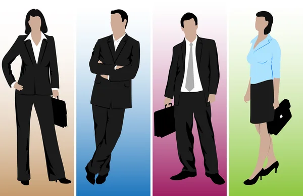 Drawings of business people — Stock Vector