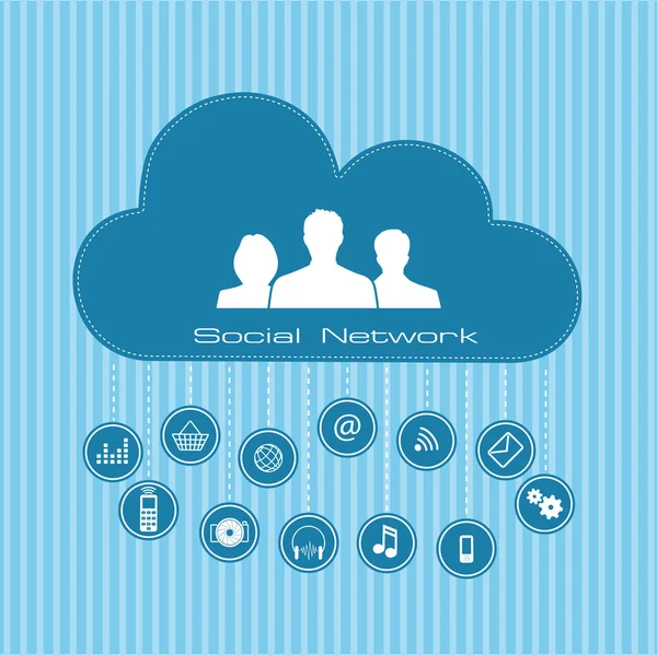 Concetto di connessione social network — Vettoriale Stock