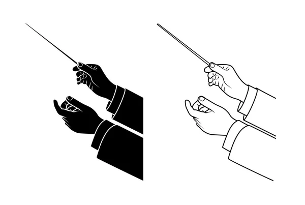Grafika wektorowa Ręka dyrygent batutą, obrazy wektorowe, Ręka dyrygent  batutą ilustracje i kliparty