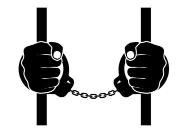 Human hands in handcuffs clipart