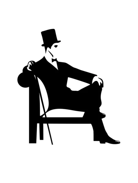 Gentleman silhouet — Stockvector