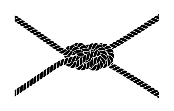 Nodo di corda su sfondo bianco — Vettoriale Stock