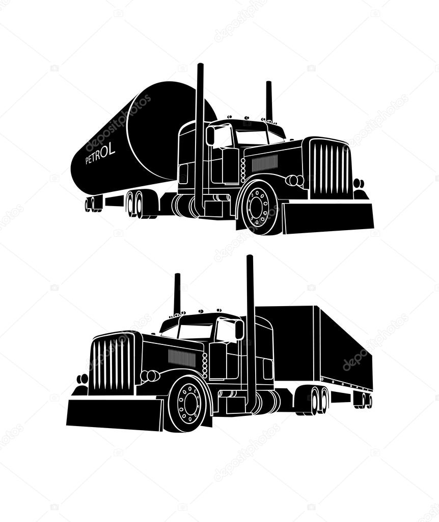 Drawing of the truck transporting a load