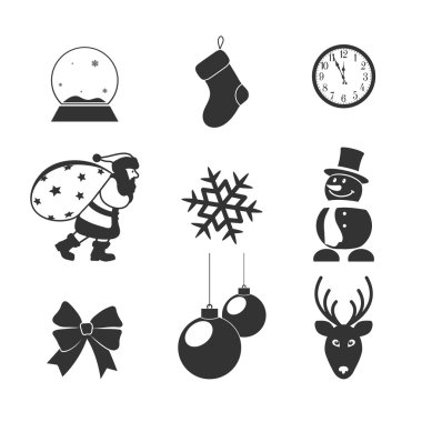 Bir konuda tasarımınız için Noel simgeler